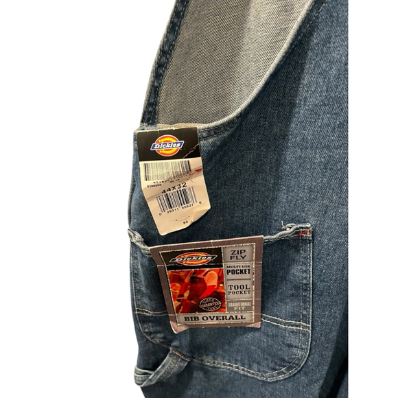 Dickies NWT Vintage 2007 Bib Overall Men Size 44x32 Denim Carpenter Relaxed Y2K - Picture 5 of 8